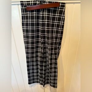 ECLA Ladies Women's Size 40 Italy Black & White Plaid Wide Leg Cropped P…